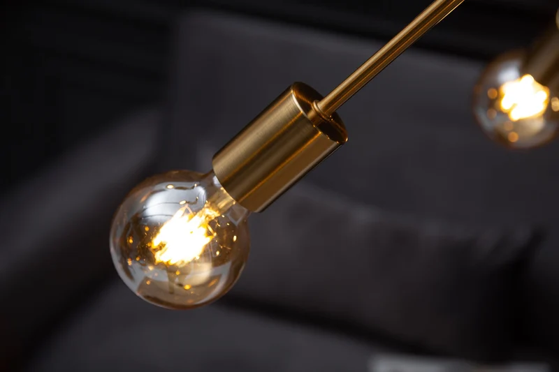 Lampe à suspension élégante SPUTNIK 87cm dorée avec 14 bras lumineux