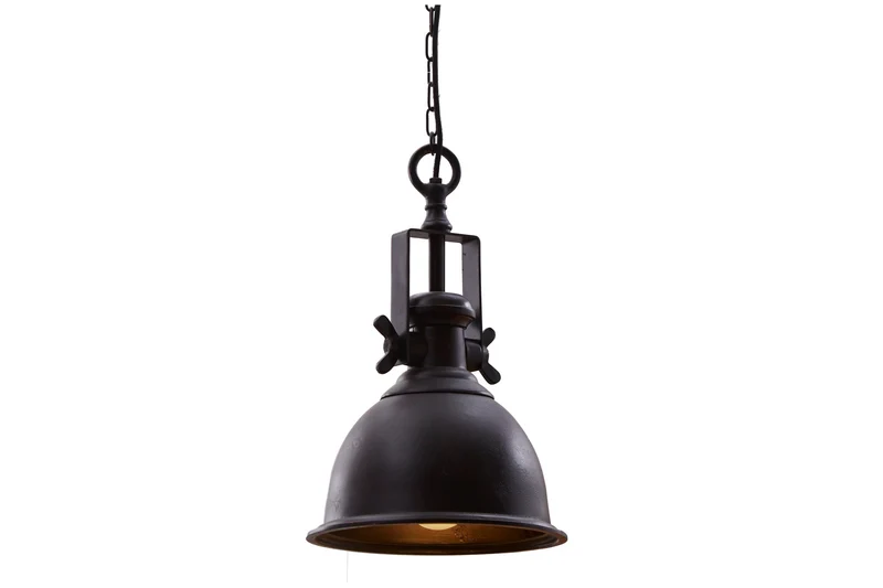Lampe à suspension design INDUSTRIELLE 45cm bronze noir style industriel