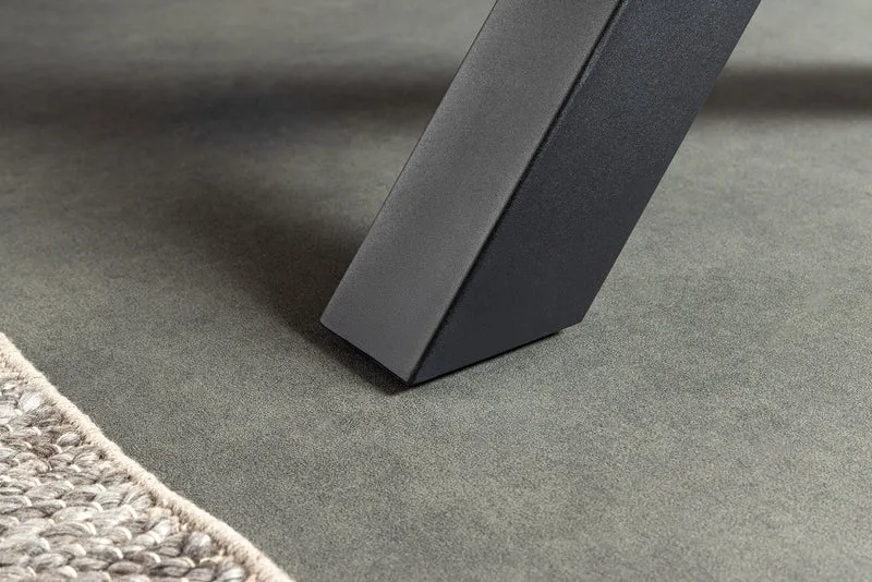 Table à manger extensible WILD 180-220 cm aspect chêne sauvage marron bord d'arbre noir