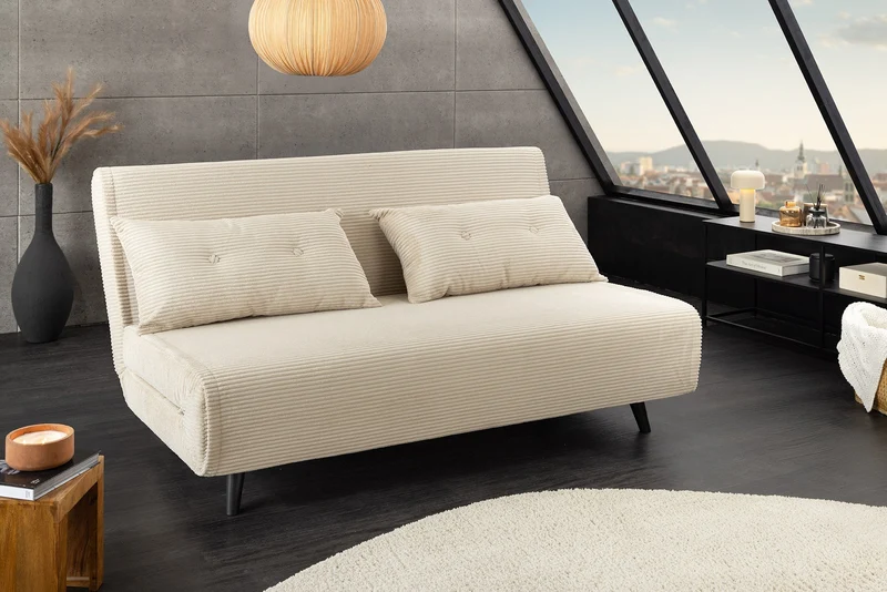 Canapé convertible 2 places SMART MULTIFUNCTION 140cm beige Cord