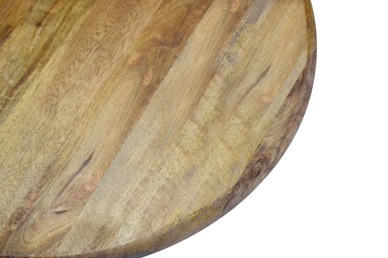 Lot de 2x Plateau tournant massif SERVANT 60cm naturel bois de mangue rotatif plat de service rond