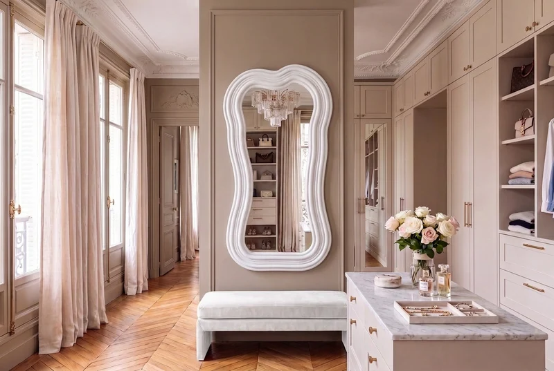 Design miroir mural ALICE II 100cm blanc
