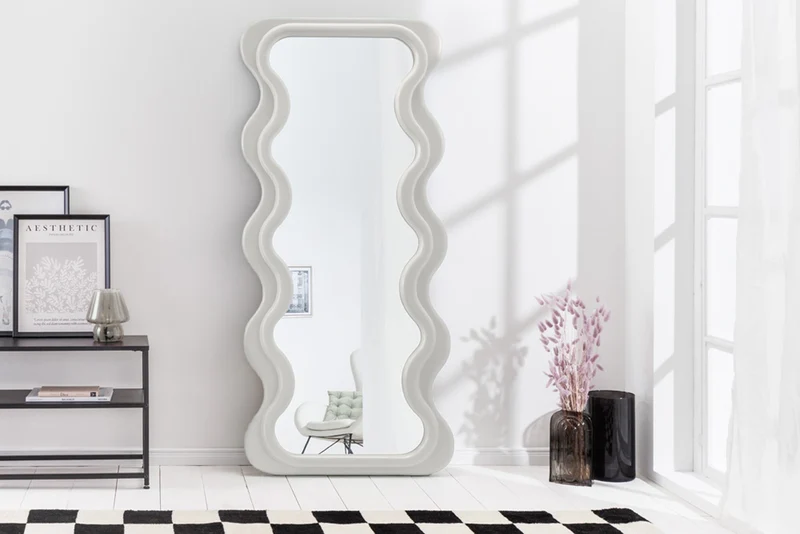 Design miroir mural CURVY 160 cm blanc