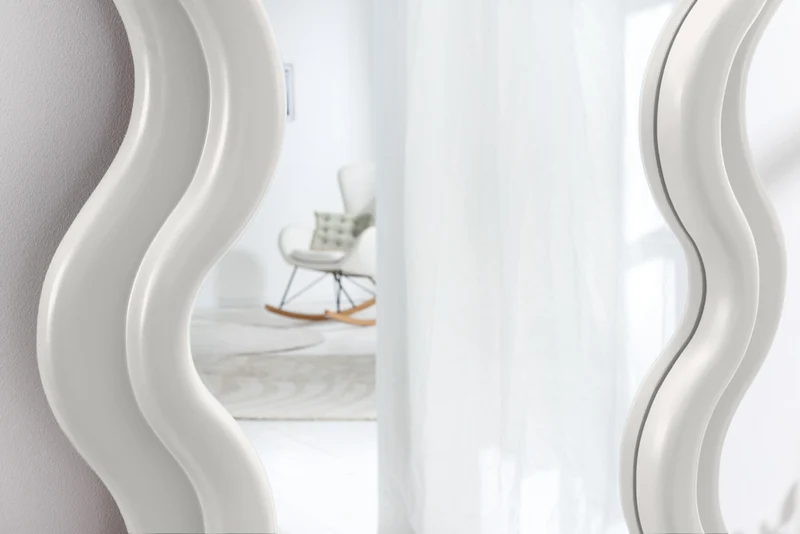 Design miroir mural CURVY 160 cm blanc