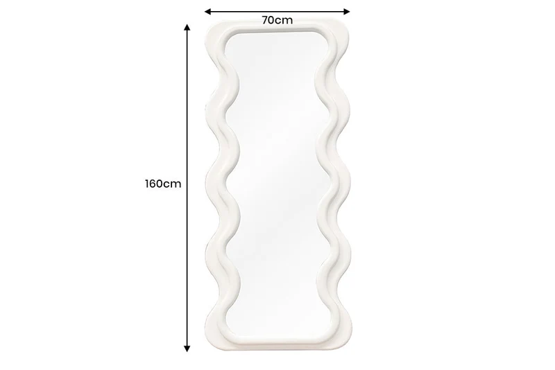 Design miroir mural CURVY 160 cm blanc