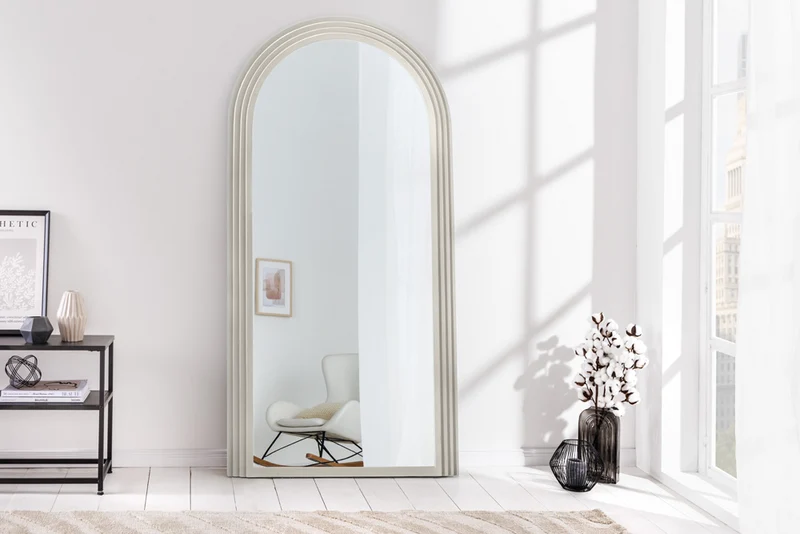 Miroir mural design ART DECO 160 cm blanc