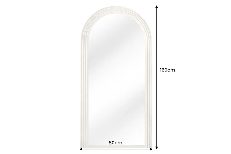 Miroir mural design ART DECO 160 cm blanc