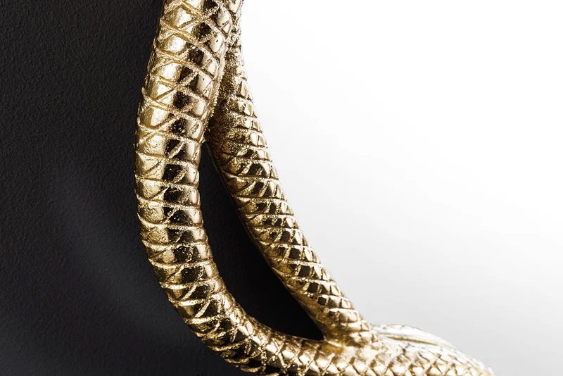 Miroir décoratif SNAKE L 50cm or métal sculpture de serpent
