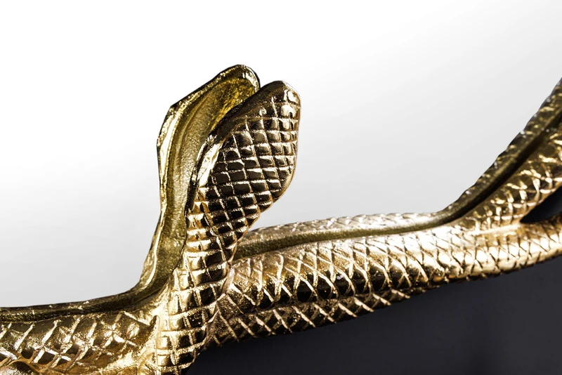 Miroir décoratif SNAKE L 50cm or métal sculpture de serpent