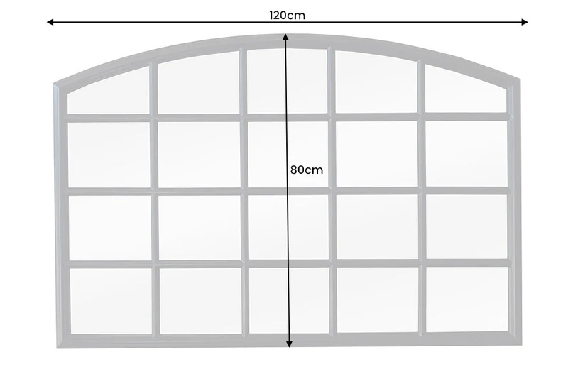 Moderne miroir mural PARIS 120cm noir miroir fenêtre design arc-rond