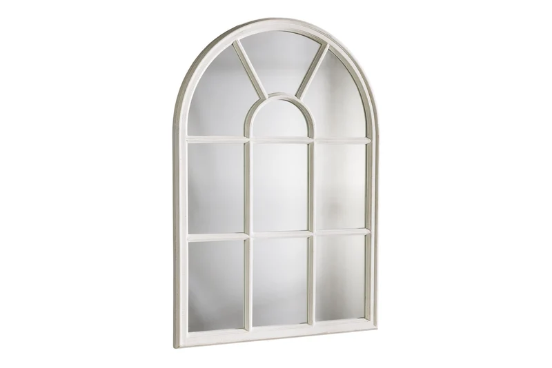 Design miroir mural CASTILLO 100cm blanc style maison de campagne miroir fenêtre arc Shabby Chic
