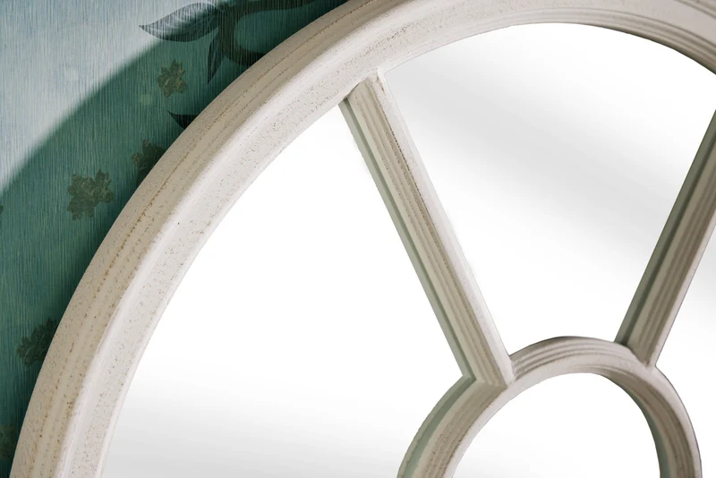 Design miroir mural CASTILLO 100cm blanc style maison de campagne miroir fenêtre arc Shabby Chic