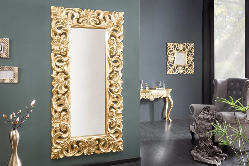 Élégant miroir mural VENICE 180x90cm doré style baroque antique