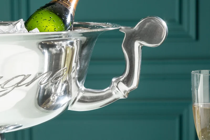 Lot de 2x Refroidisseur à champagne exclusif CHAMPAGNE Refroidisseur de bouteille 65 cm argent poli