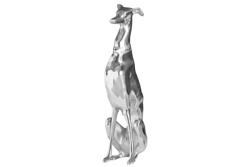 Élégante sculpture lévrier GREYHOUND 70cm aluminium design figurine