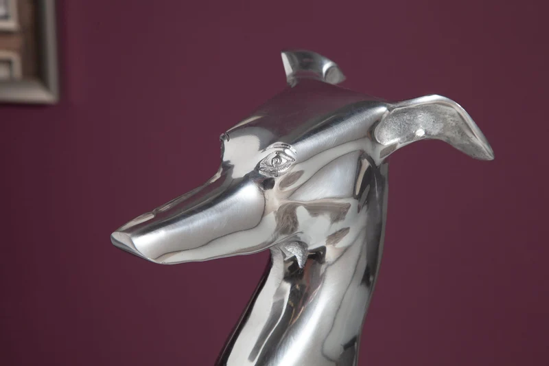 Élégante sculpture lévrier GREYHOUND 70cm aluminium design figurine