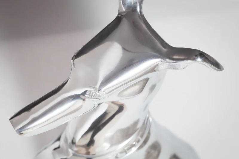 Élégante sculpture lévrier GREYHOUND 70cm aluminium design figurine