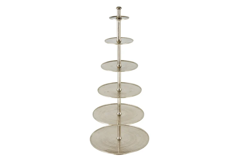 Design XXL étagère ABSTRACT 180cm argent métal avec six étages fait main