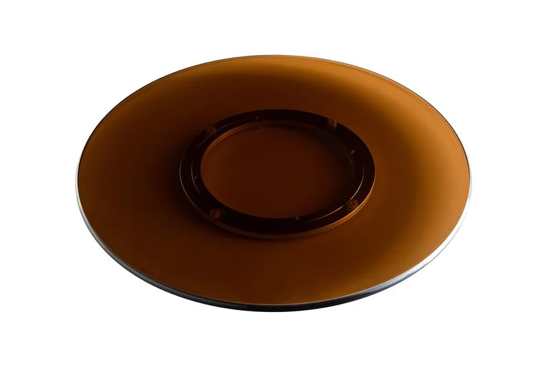 Lot de 2x Moderne plateau tournant 50cm ambre verre 360° pivotant plat de service