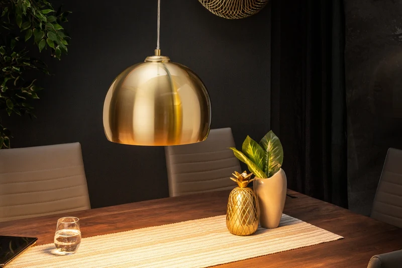Suspension moderne GOLDEN BALL 30cm lampe suspendue dorée réglable en hauteur