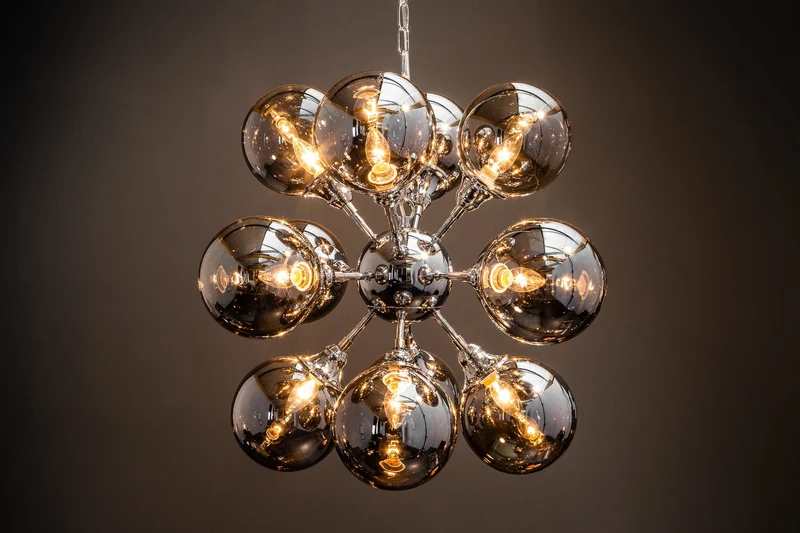 Suspension extravagante GALAXY 72cm lampe à suspension argentée design moderne