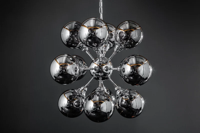 Suspension extravagante GALAXY 72cm lampe à suspension argentée design moderne