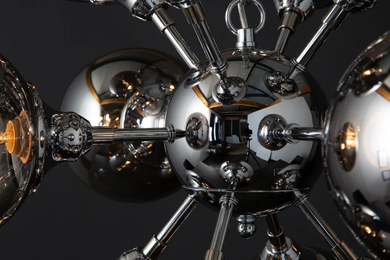 Suspension extravagante GALAXY 72cm lampe à suspension argentée design moderne