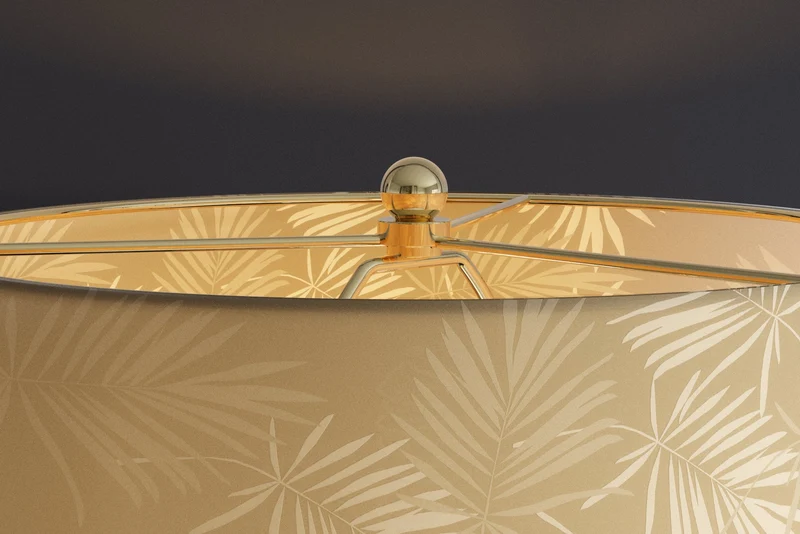 Lampe de table moderne CLASSICO 60 cm verre transparent blanc or abat-jour en lin