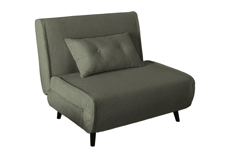 Retro fauteuil-lit SMART MULTIFUNCTION 100cm vert Cord fonction lit incl. coussin
