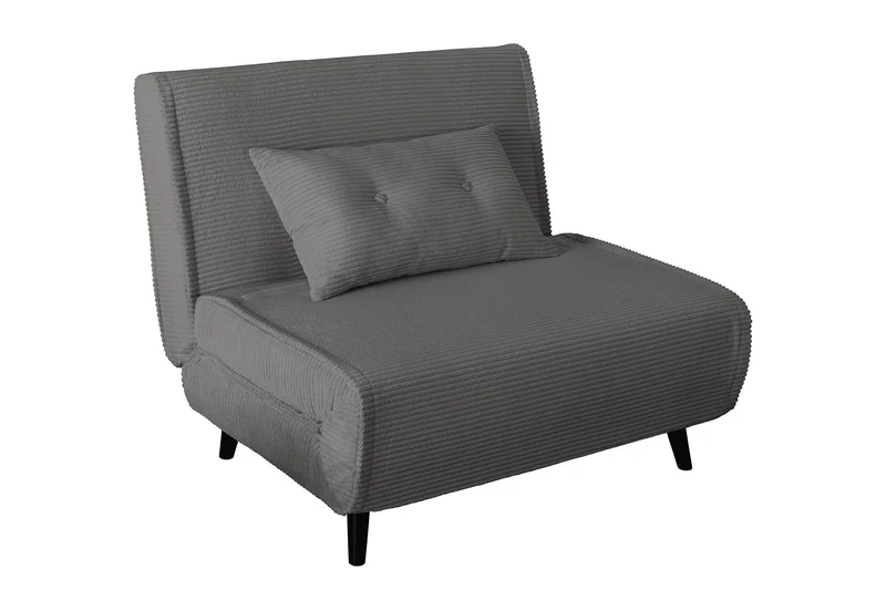 Fauteuil-lit rétro SMART MULTIFUNCTION 100cm gris Cord fonction lit inclus coussin