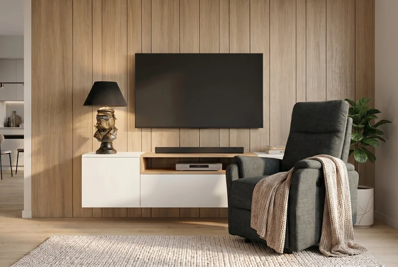 Exclusif 1er fauteuil de cinéma HOLLYWOOD vert tissu structuré position d'inclinaison électrique