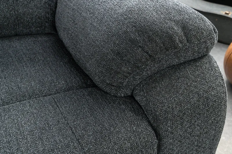 Fauteuil de cinéma confortable HOLLYWOOD gris foncé tissu structuré dossier réglable