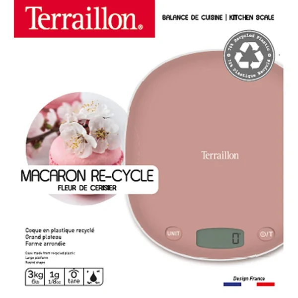 Balance de cuisine digitale 3 kg Macaron Re-Cycle Terraillon