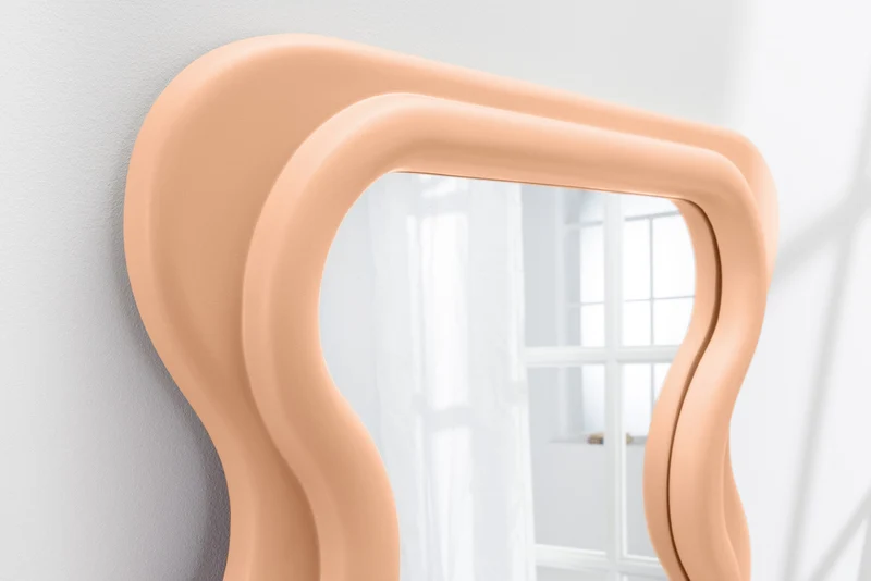 Design miroir mural CURVY 160cm apricot miroir pastel