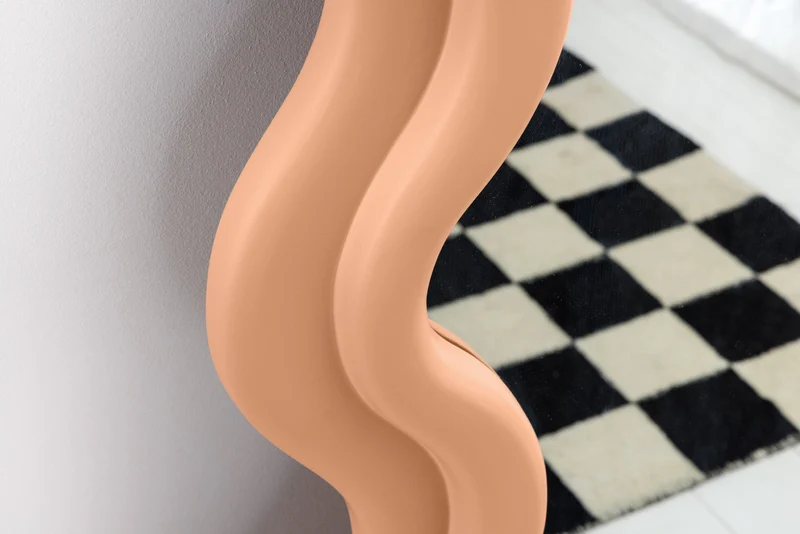 Design miroir mural CURVY 160cm apricot miroir pastel