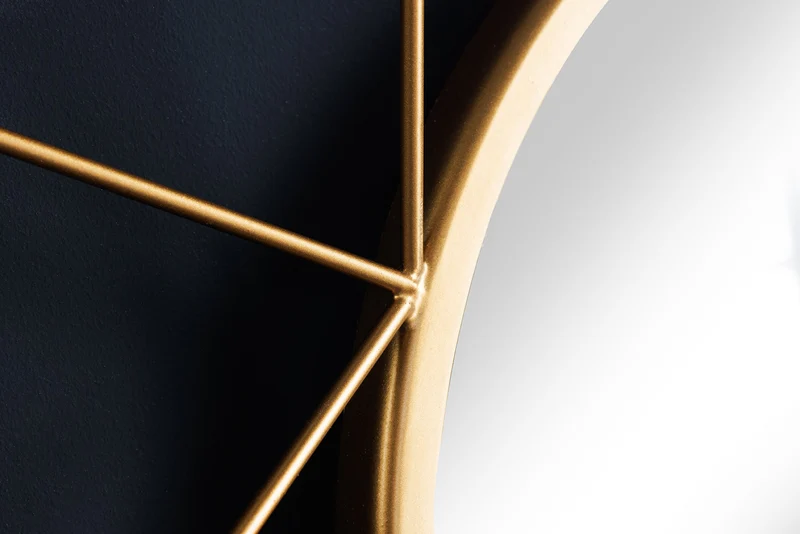 Miroir artisanal DIAMOND L 80cm doré en fer au design rétro