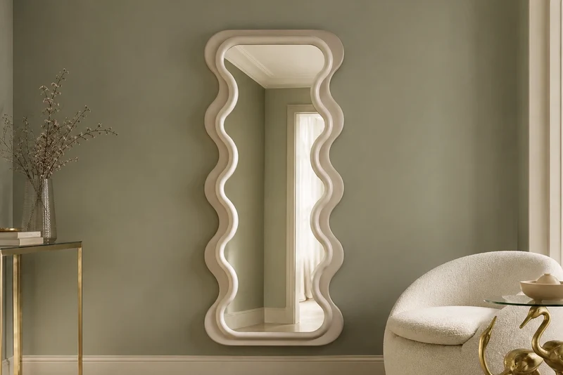 Miroir mural design CURVY 160cm grège