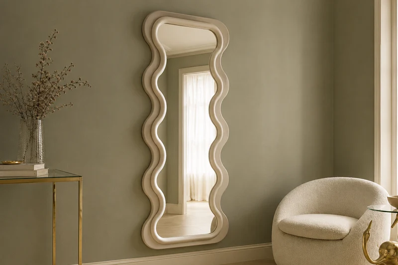 Miroir mural design CURVY 160cm grège