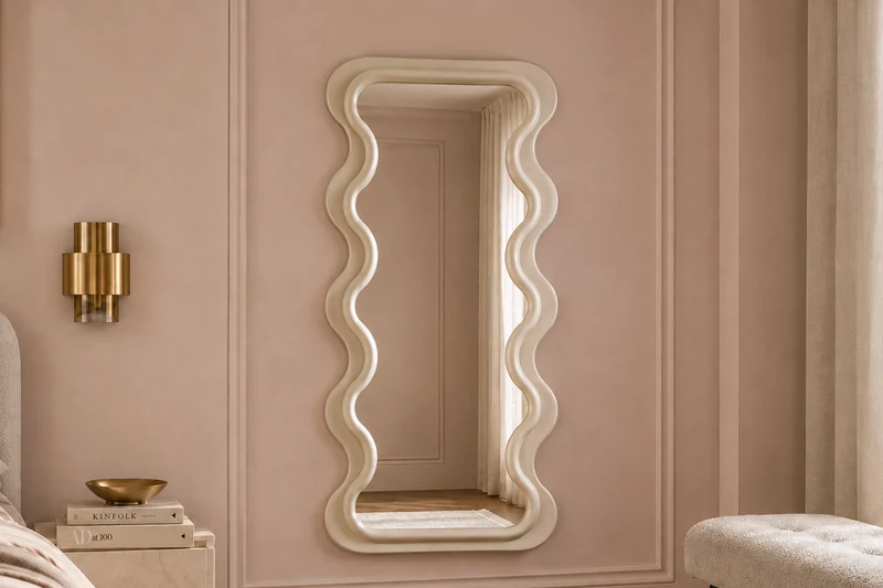 Miroir mural design CURVY 160cm grège