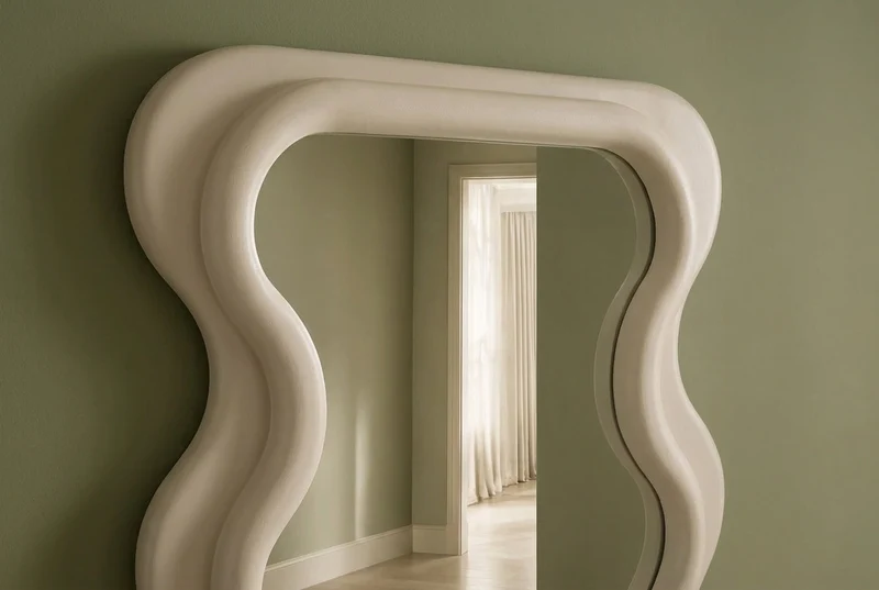 Miroir mural design CURVY 160cm grège