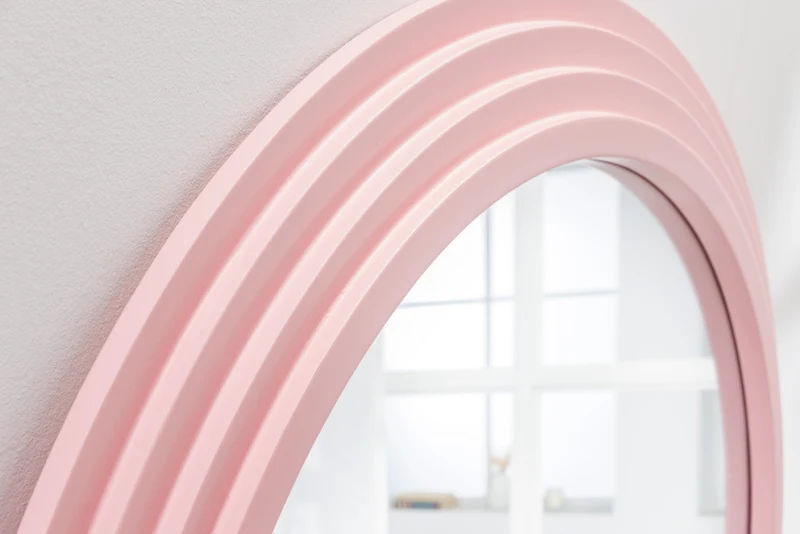 Miroir mural design WAVE 160cm rose