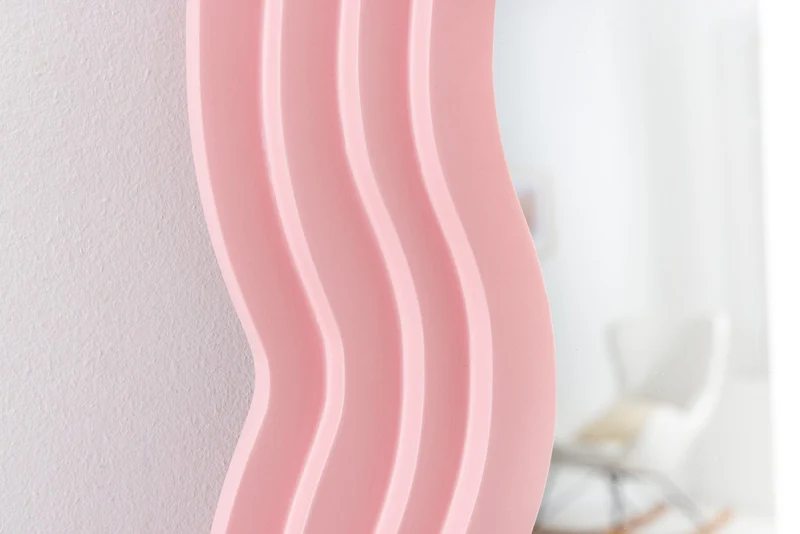 Miroir mural design WAVE 160cm rose