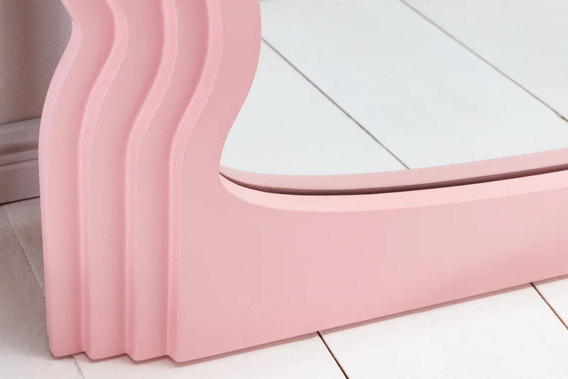 Miroir mural design WAVE 160cm rose
