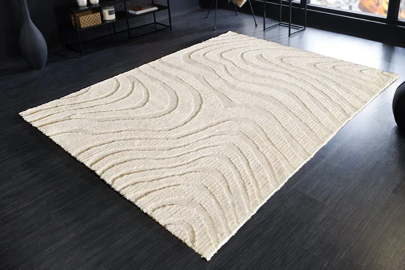 Tapis design WAVE 240x170cm beige crème effet 3D