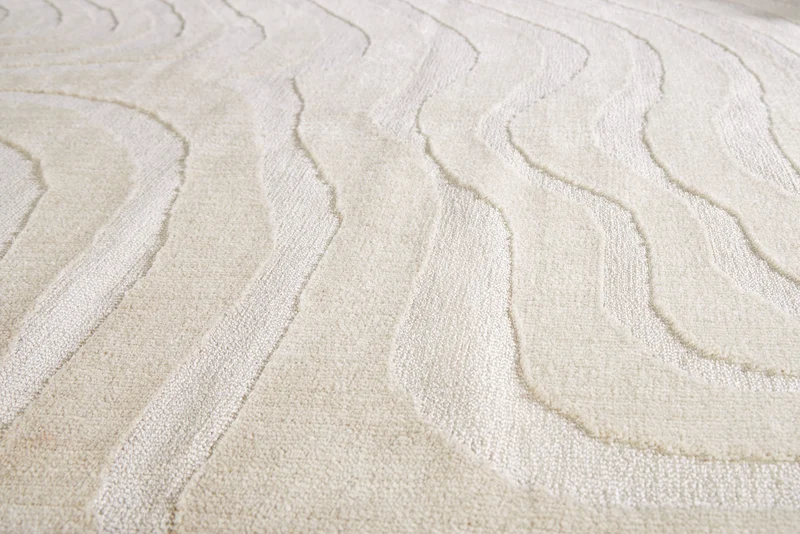 Tapis design WAVE 240x170cm beige crème effet 3D