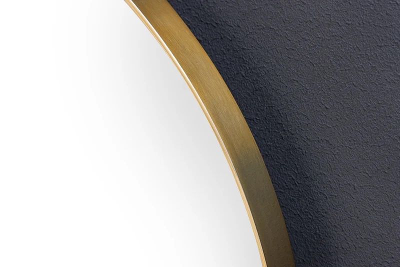 Miroir mural rond PORTRAIT 50cm cadre métal doré fait main