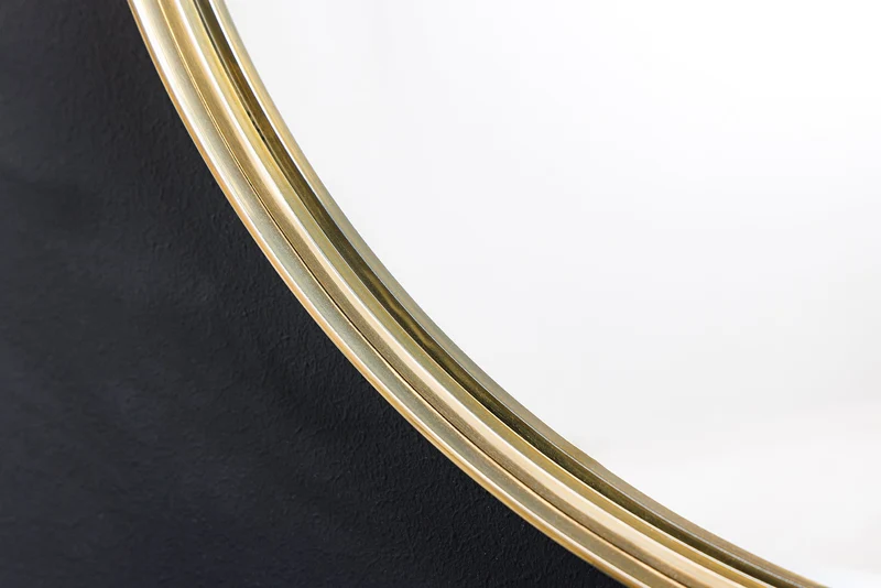 Miroir mural rond PORTRAIT 50cm cadre métal doré fait main