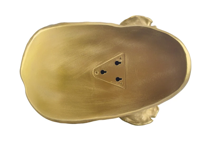 Lot de 2x figurine murale décorative RHINO 40cm gold handmade sculpture de rhinocéros