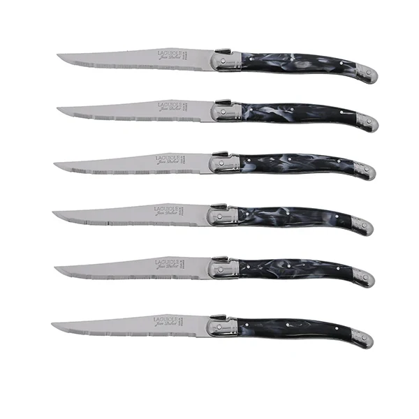 Bloc 6 couteaux à steak Laguiole lame inox 11 cm Jean Dubost