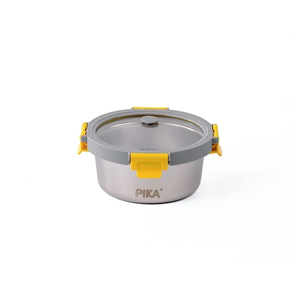 Boîte de conservation en inox ronde 650 ml compatible micro-ondes Pika